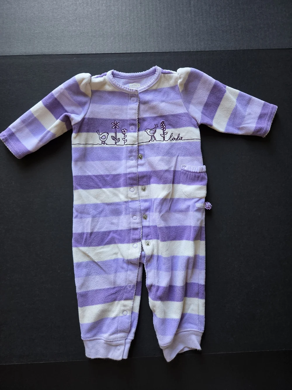 VTG Lot of 3 Carter’s & Nursery Rhyme Baby Girl Outfits Purple White 6-9 Months
